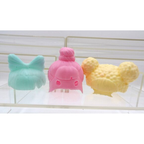 Wigs for 3" L.O.L. Dolls Plastic Creamy White, Pink & Light Green - Picture 1 of 9